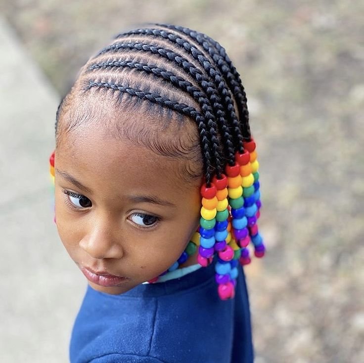 Side swept cornrows with braids 